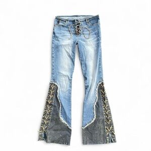 ❌SOLD❌Vtg Y2K Mudd Low Rise Flare Lace Up Jeans